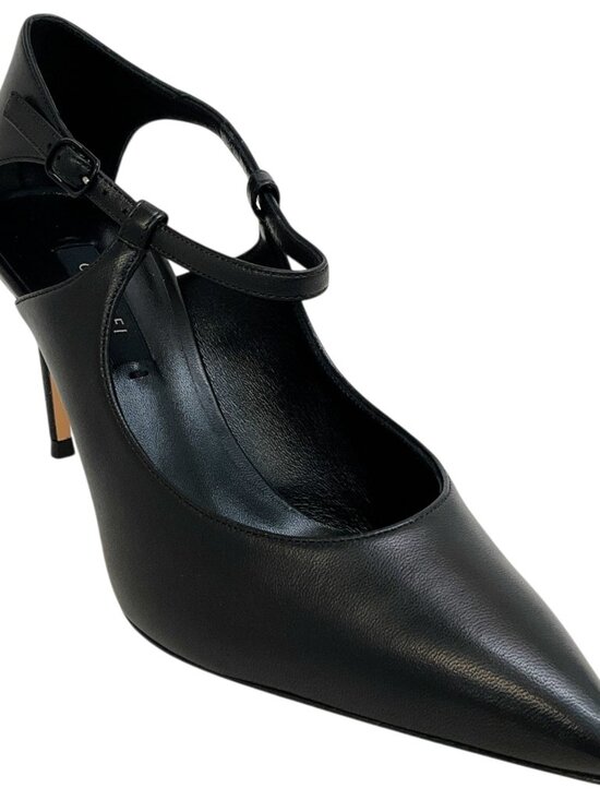 Casadei Black Leather Samurai Julia Pumps